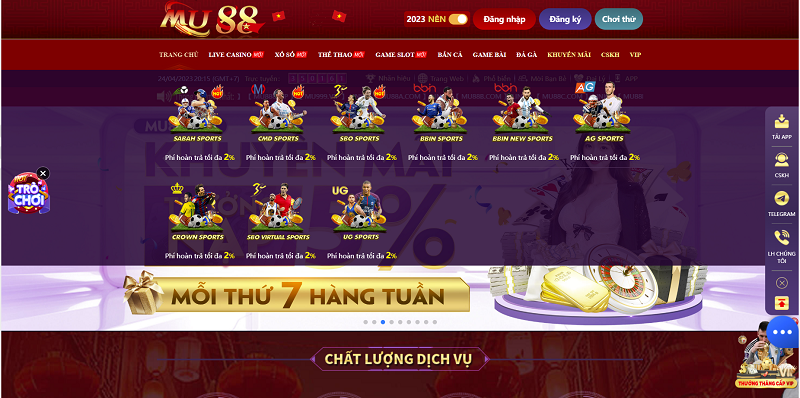 MU88 có nhiều sản phẩm cá cược hot