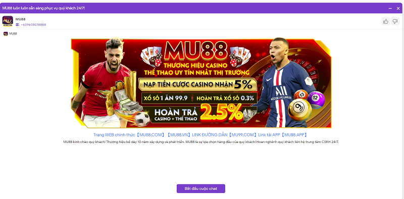 Kênh hỗ trợ của nhà cái MU88 chuyên nghiệp
