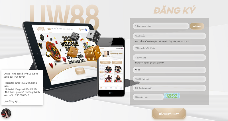 Cách đăng ký UW88 với 4 bước