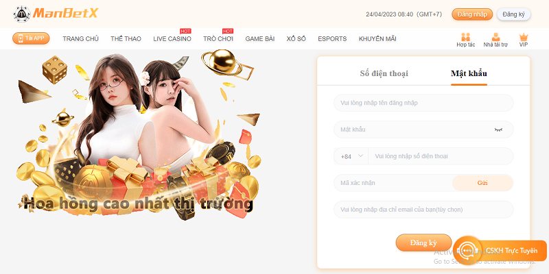 Đăng ký ManbetX dễ dàng chưa đầy 3 phút