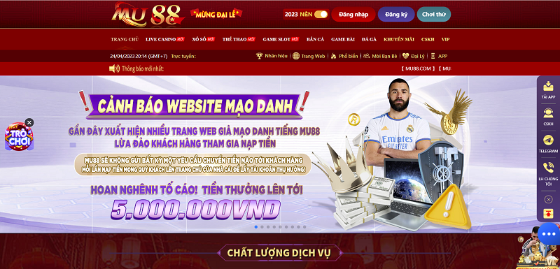 Giao diện MU88 khá mới mẻ